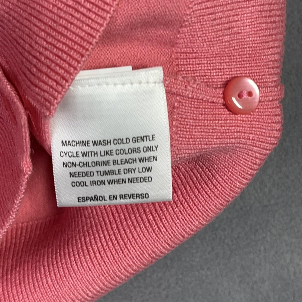 Charter Club Cardigan Preppy Coquette Soft Girl Coral Pink Crewneck Petite Small - Picture 5 of 7